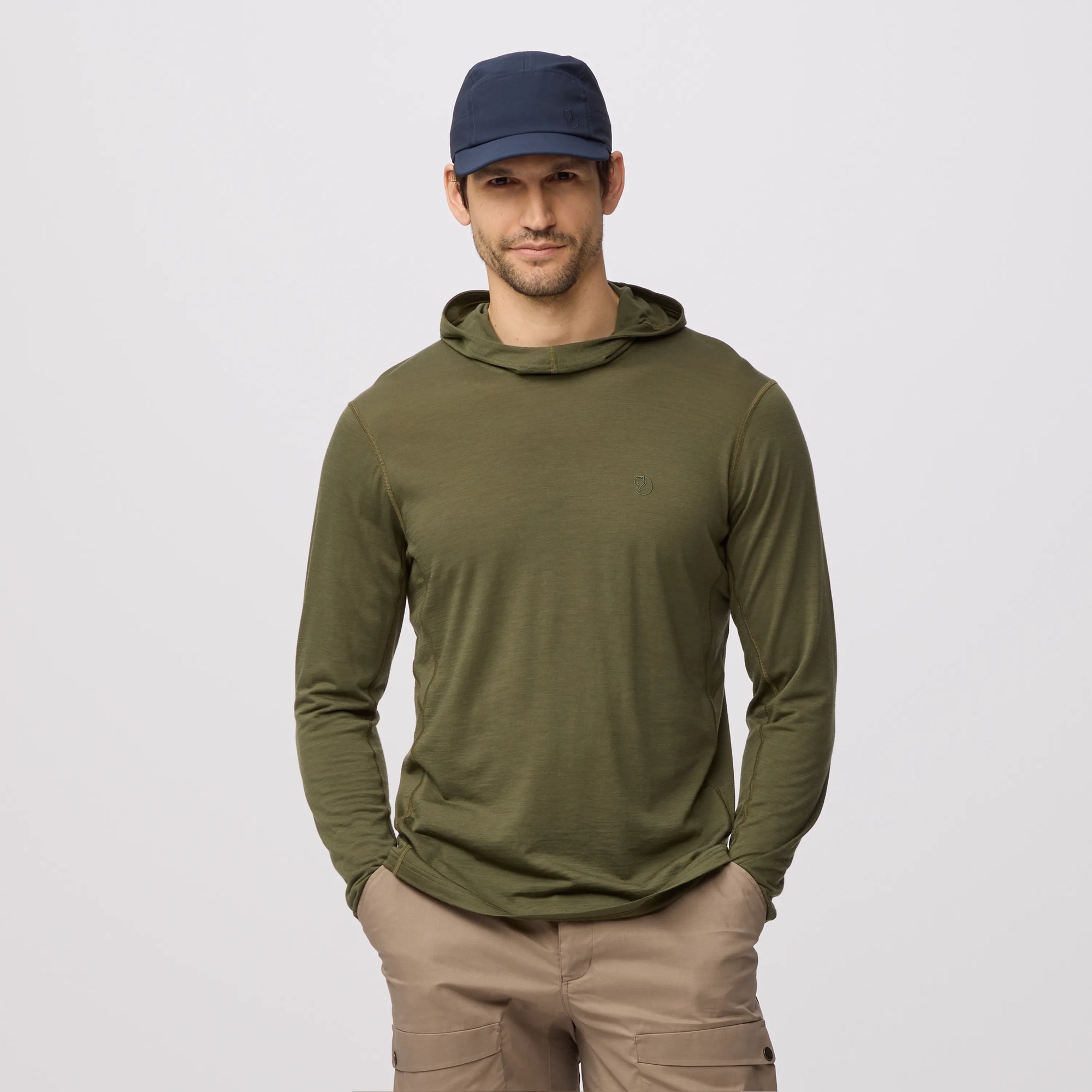 Fjällräven Men's Abisko Wool Hoodie Laurel Green 03