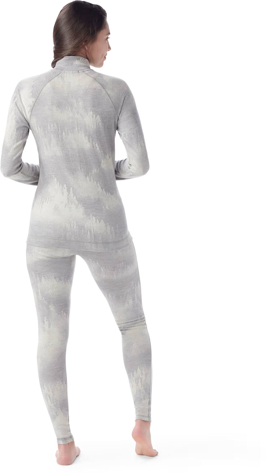 SmartWool Women's Classic Merino 1/4 Zip Long Sleeve Light Grey Foggy Pines 02