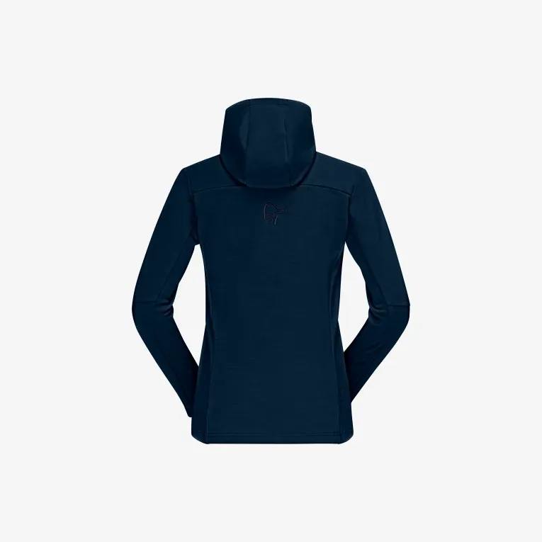 Norrøna Women's Falketind Warmwool Stretch Zip Hood Indigo 04