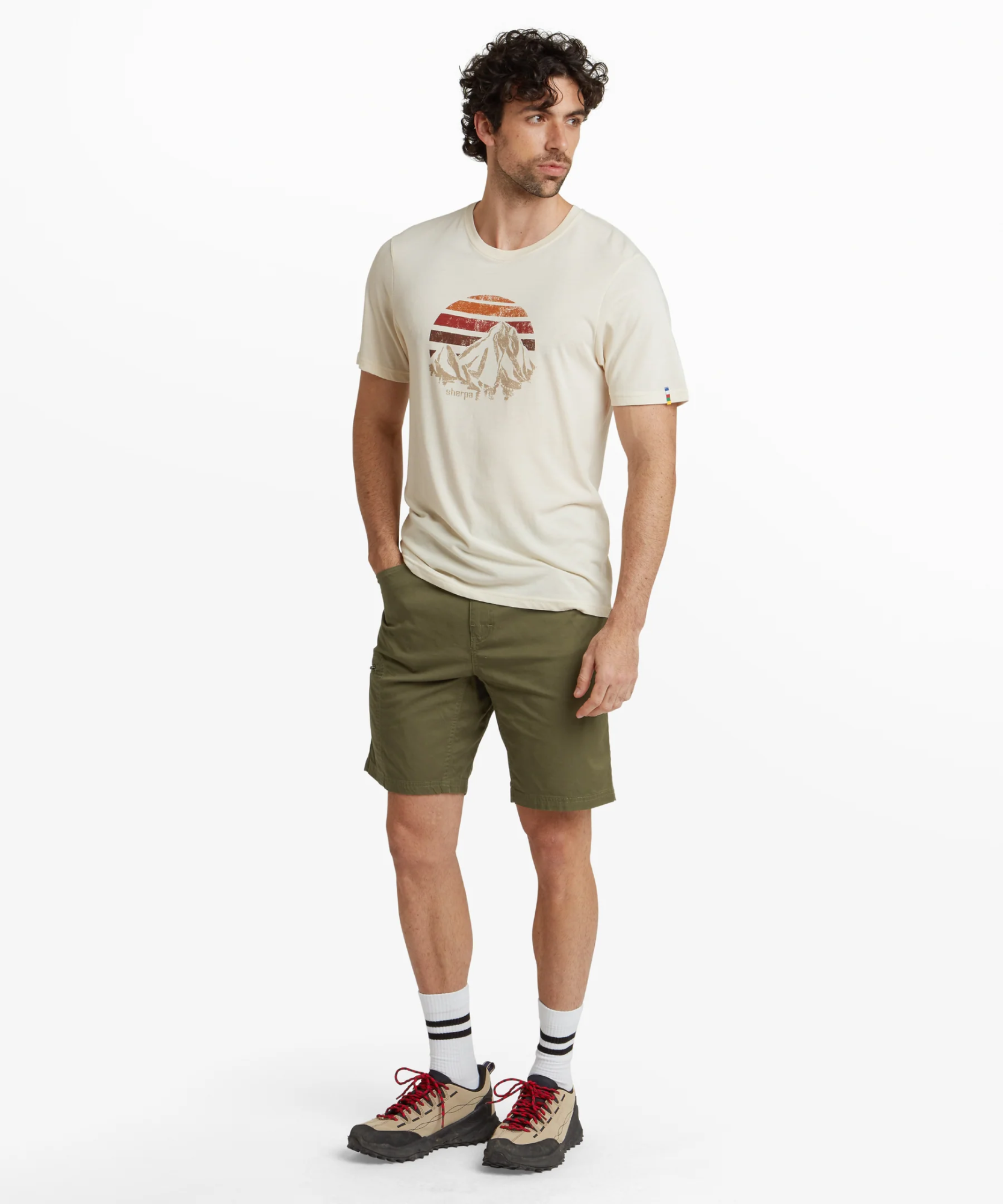 Sherpa Men's Bali Retro Sunset Tee Off-White 03