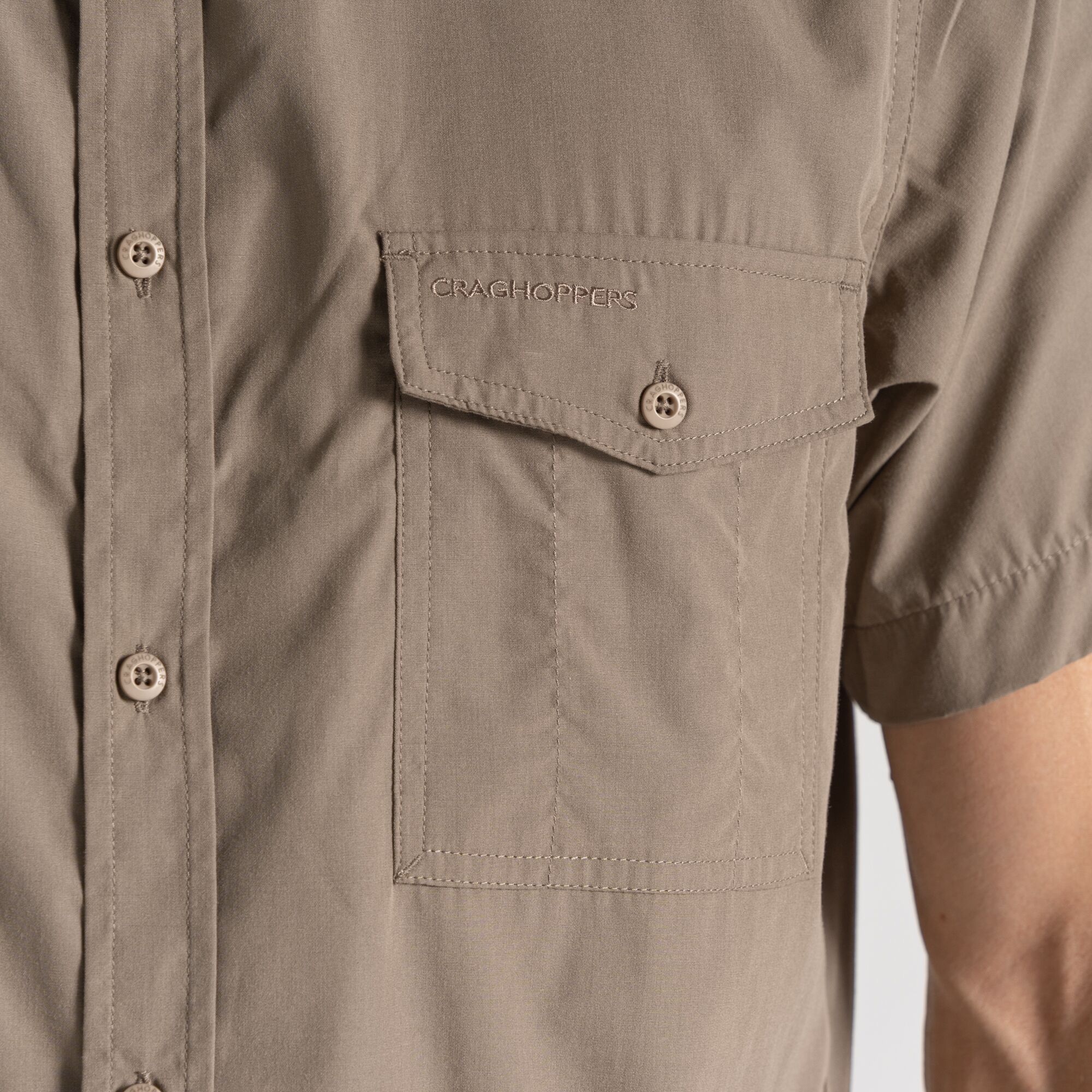 Craghoppers Men's Kiwi Short Sleeve Shirt Pebble 11