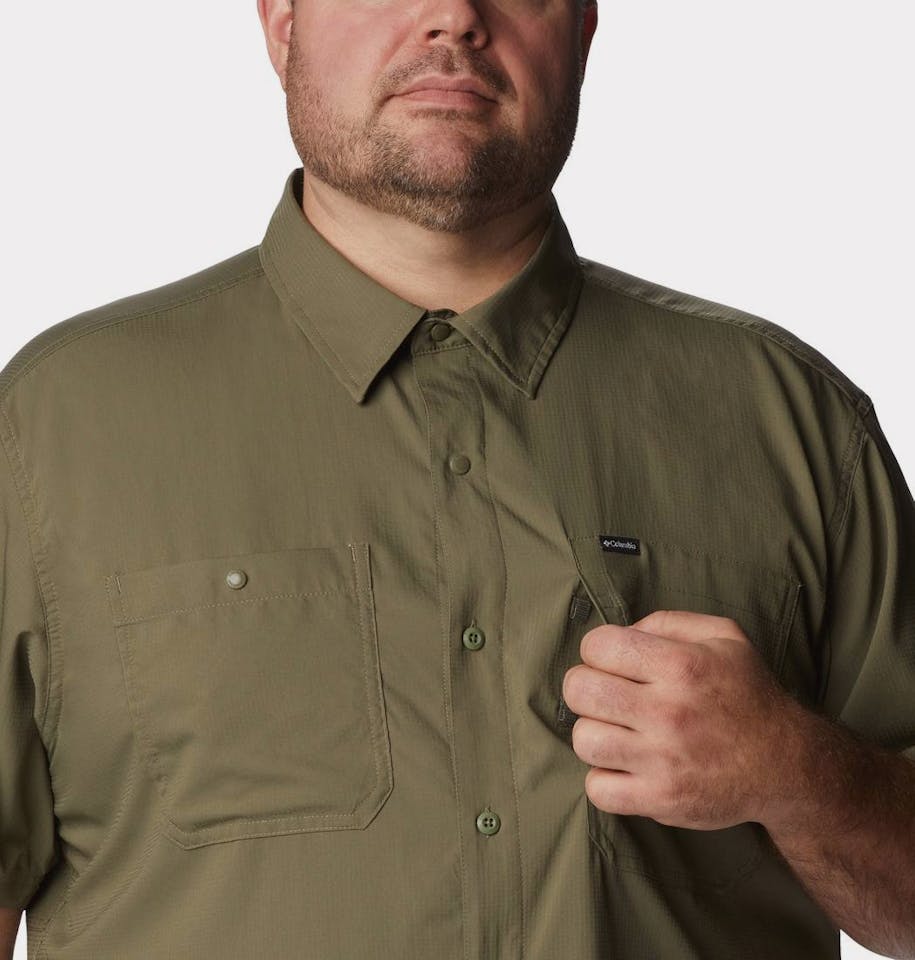 Columbia Men's Silver Ridge Utility Short Sleeve Big Stone Green Heather 02