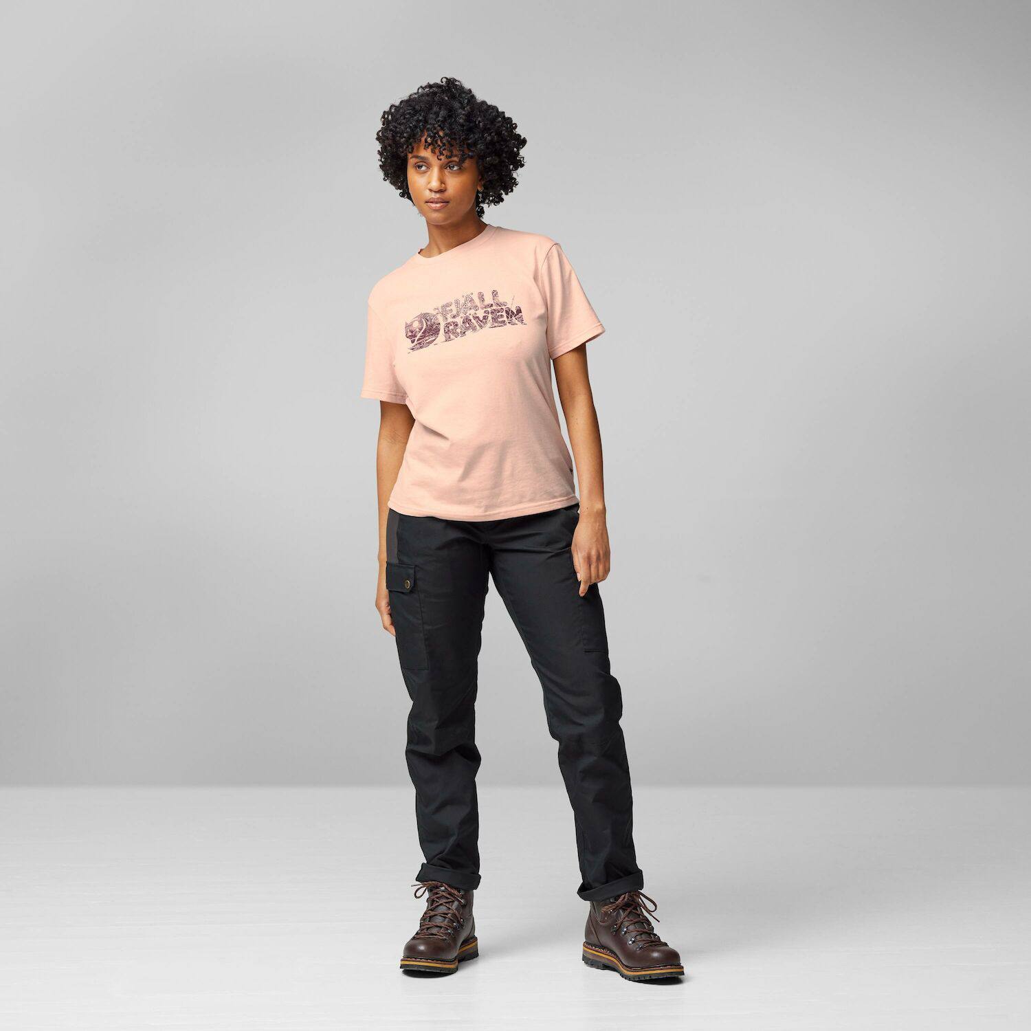 Fjällräven Women's Lush Logo Tee Pink Rose 03
