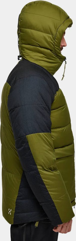 Haglöfs Men's Riksgräns Down 850 Hood - Miesten untuvatakki Olive Green/True Black 06