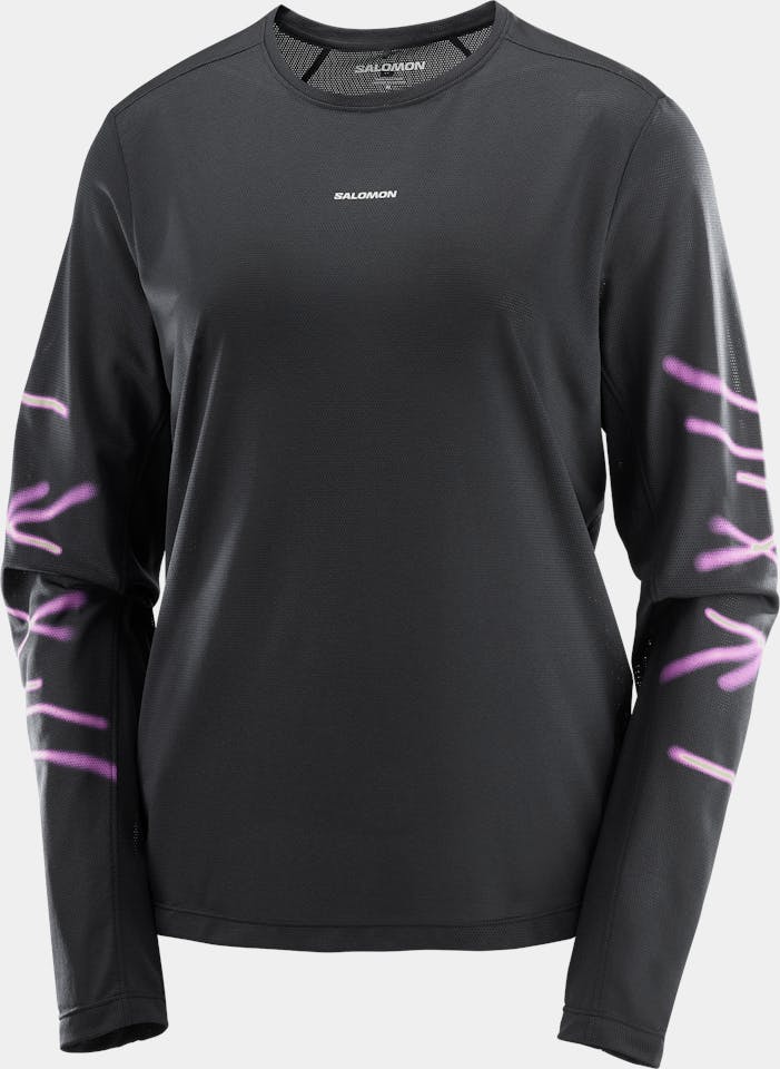 Salomon Women's Shakeout Core Long Sleeve Graph Musta 01