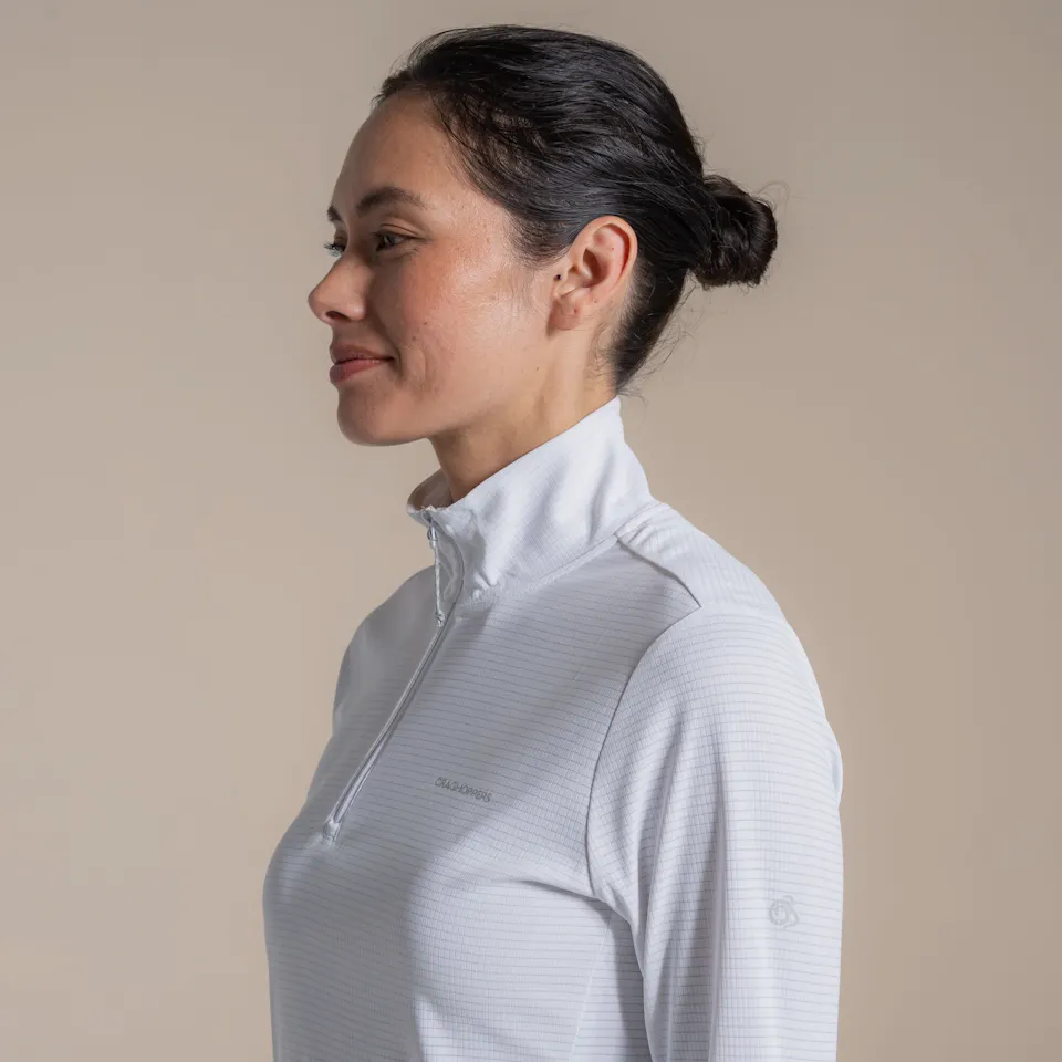 Craghoppers Women's Solarshield+ Half Zip Top White 05