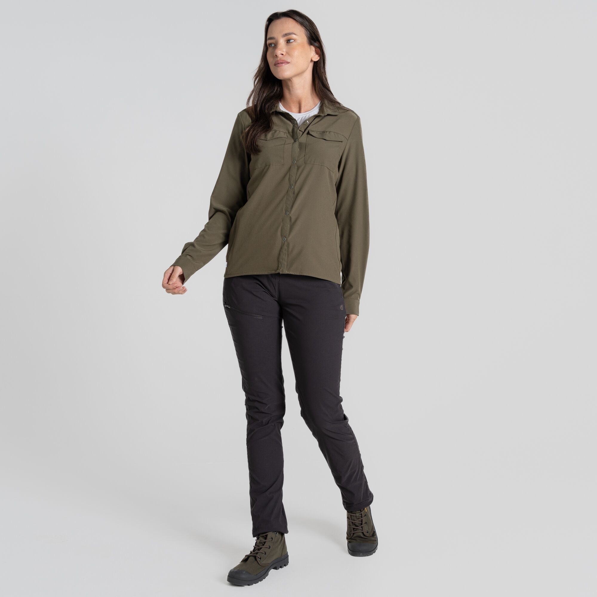Craghoppers Women's Nosilife Pro III Long Sleeve Shirt Olive 03