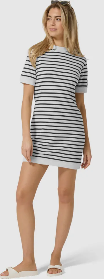 Supernatural Women's Casual Stripe Dress Bio Valkoinen/Navy 04