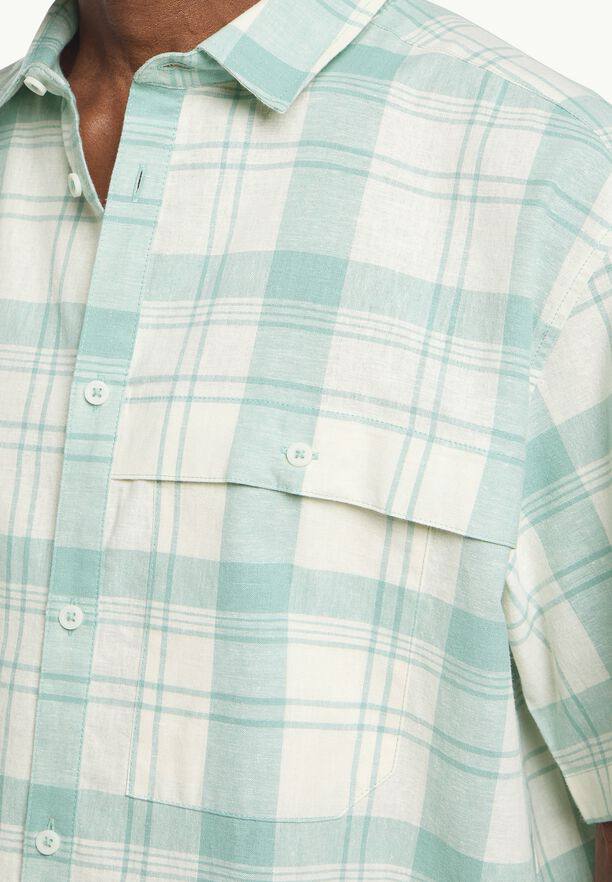 Jack Wolfskin Men's Great Plains Short Sleeve Shirt Check soft jade 03