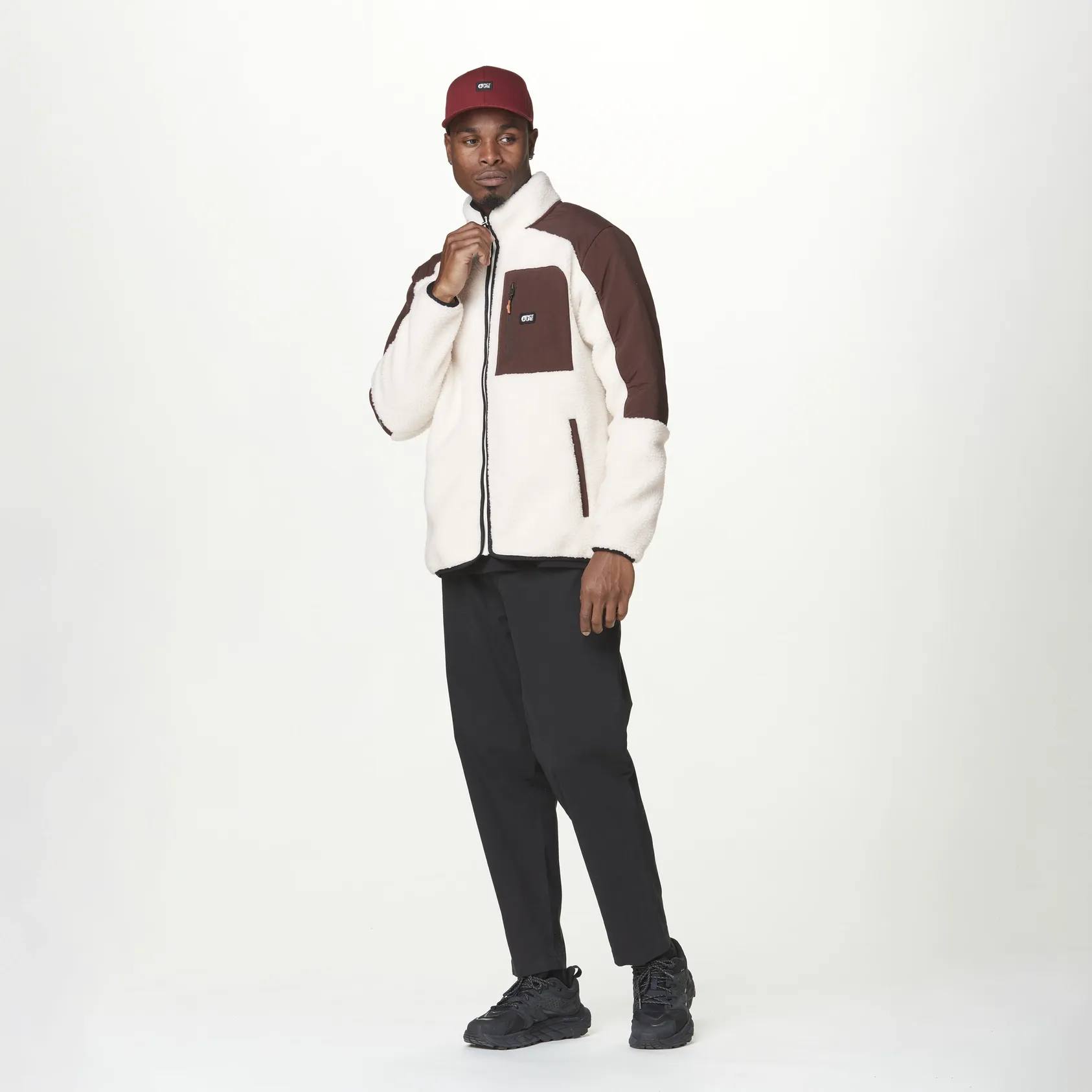 Picture Organic Clothing Quilchena Zip Fleece Valkoinen-Ruskea 06