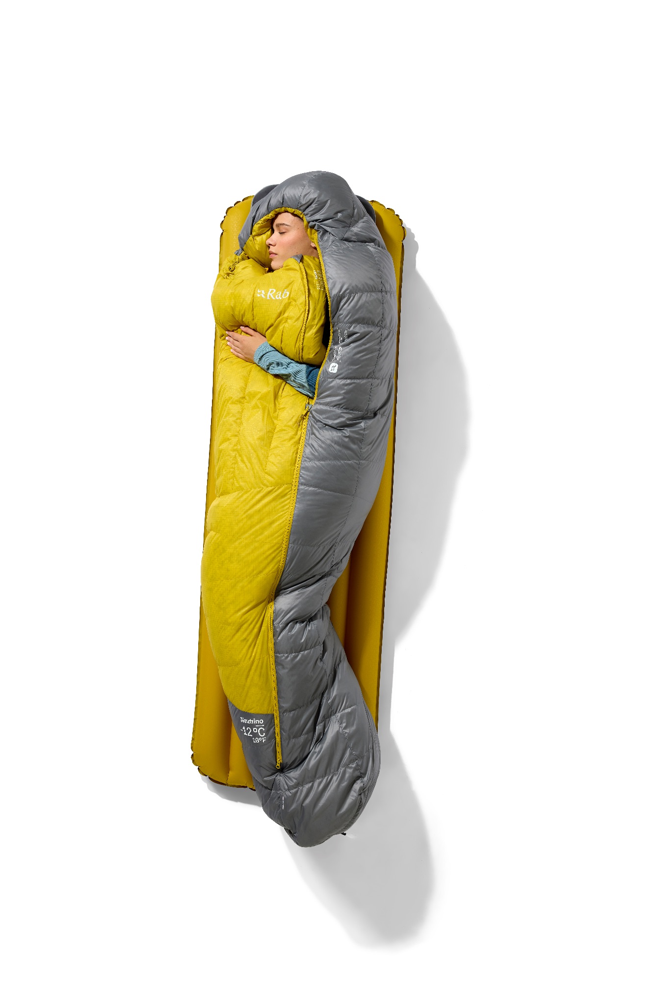 Rab Women's Neutrino -12 Long Harmaa/Keltainen 11