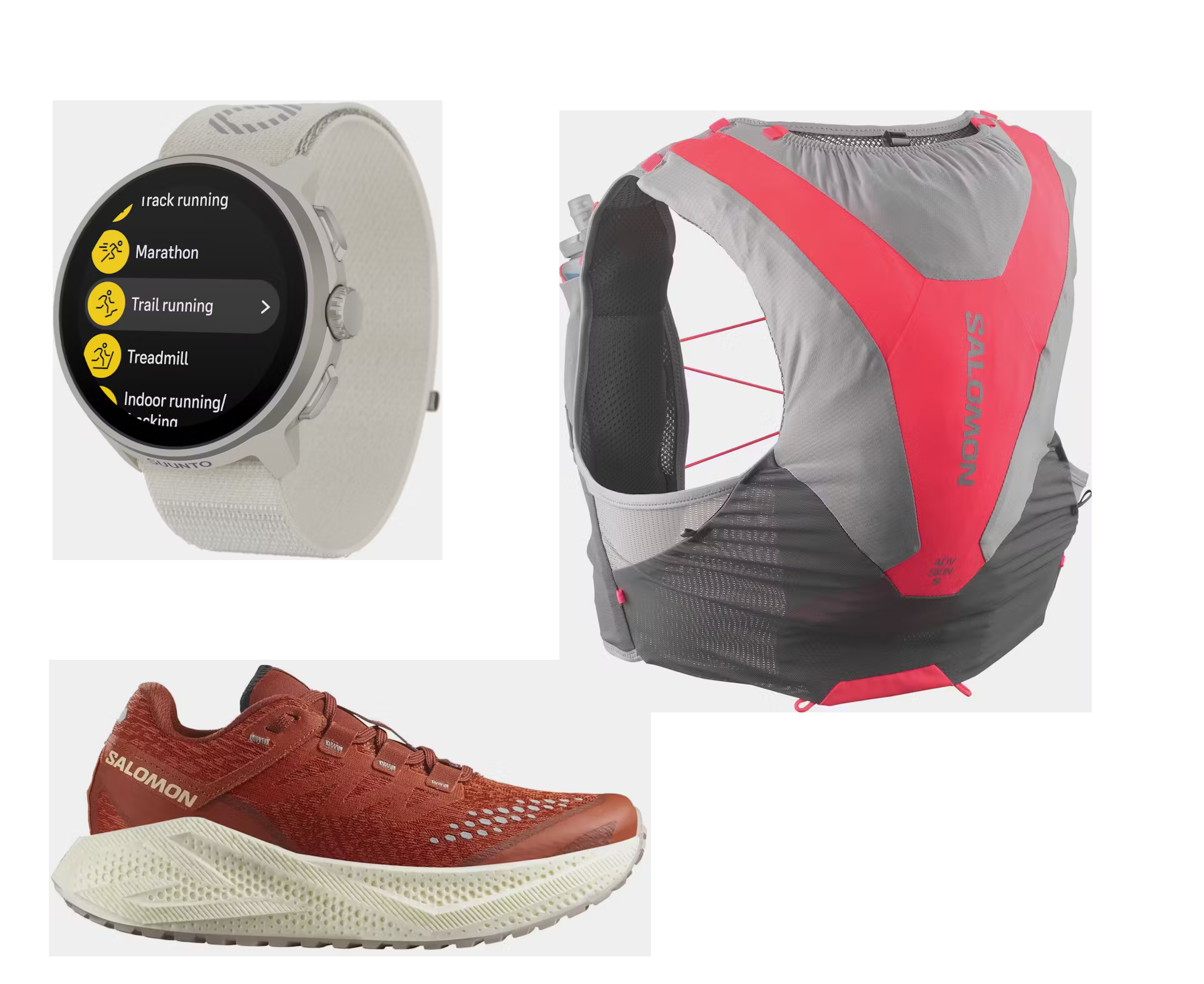 Salomon Adv Skin 5 Set, Women's Aero Glide 3 GRVL, Suunto Run Frost Grey