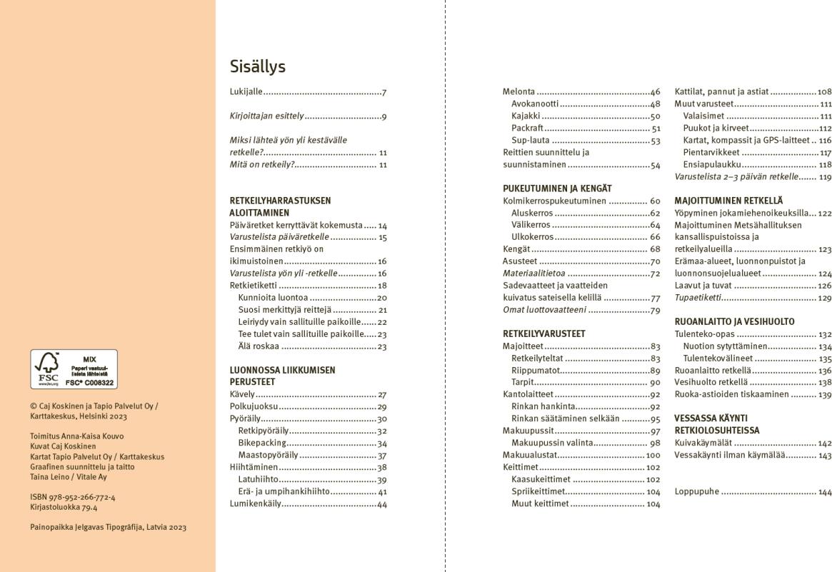 Karttakeskus Retkeilijän ABC: tiedot, taidot, varusteet  02
