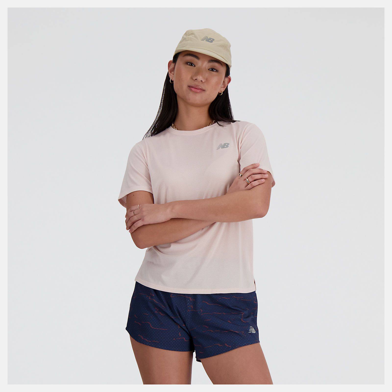 New Balance Women's Athletics Short Sleeve Pink 03