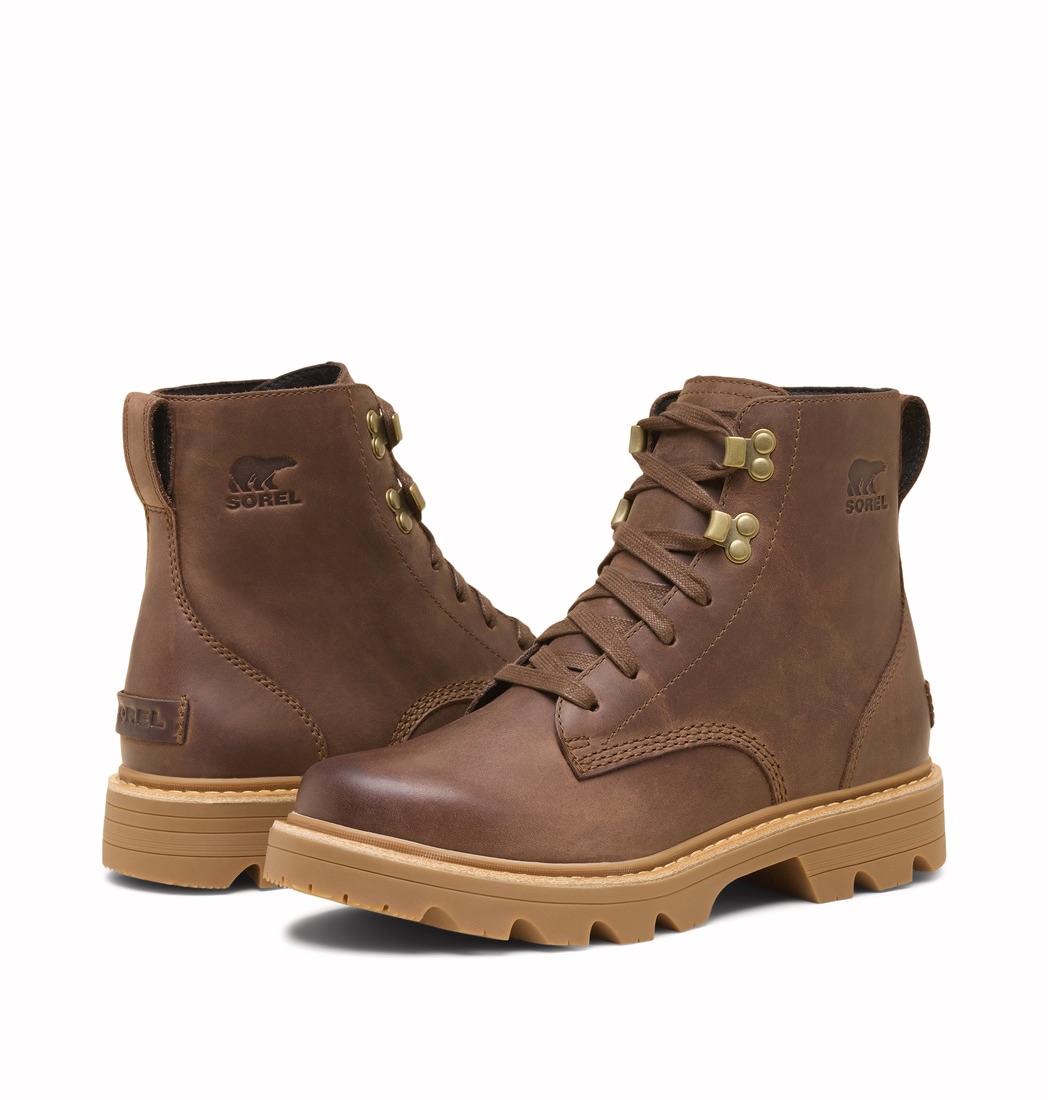 Sorel Women's Revel RD Lace Waterproof Boots - Naisten talvikengät Tobacco, Blackened Brown 03