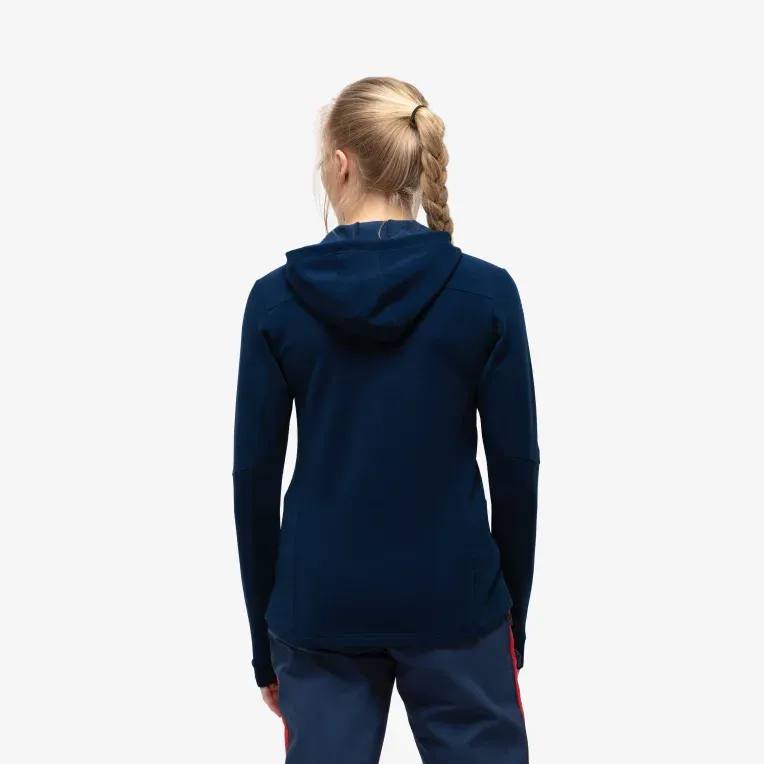 Norrøna Women's Falketind Warmwool Stretch Zip Hood Indigo 02