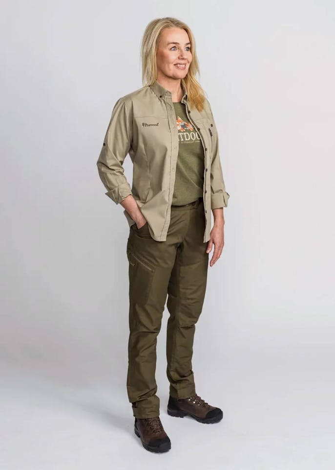 Pinewood Women's Tiveden Stretch Insect Trousers Olive 02