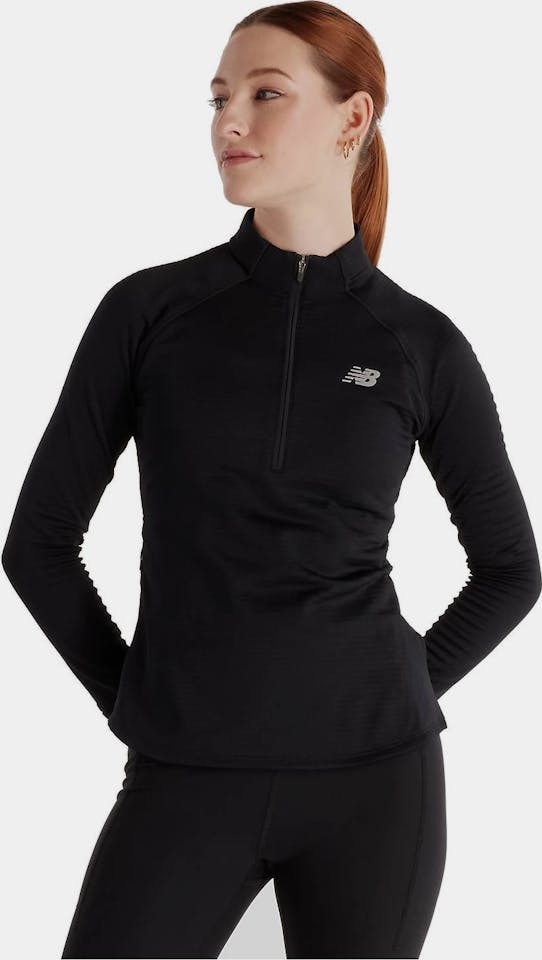 New Balance Women's Athletic Heat Grid Halfzip Black 01