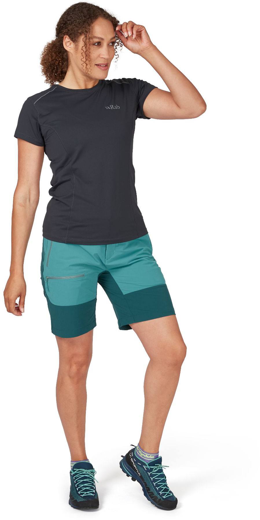 Rab Women's Torque Mountain Shorts 8" Turquoise 05