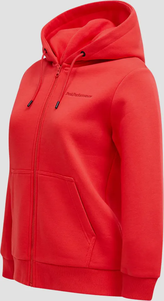 Peak Performance Women's Original Small Logo Zip Hood Brilliant red 02