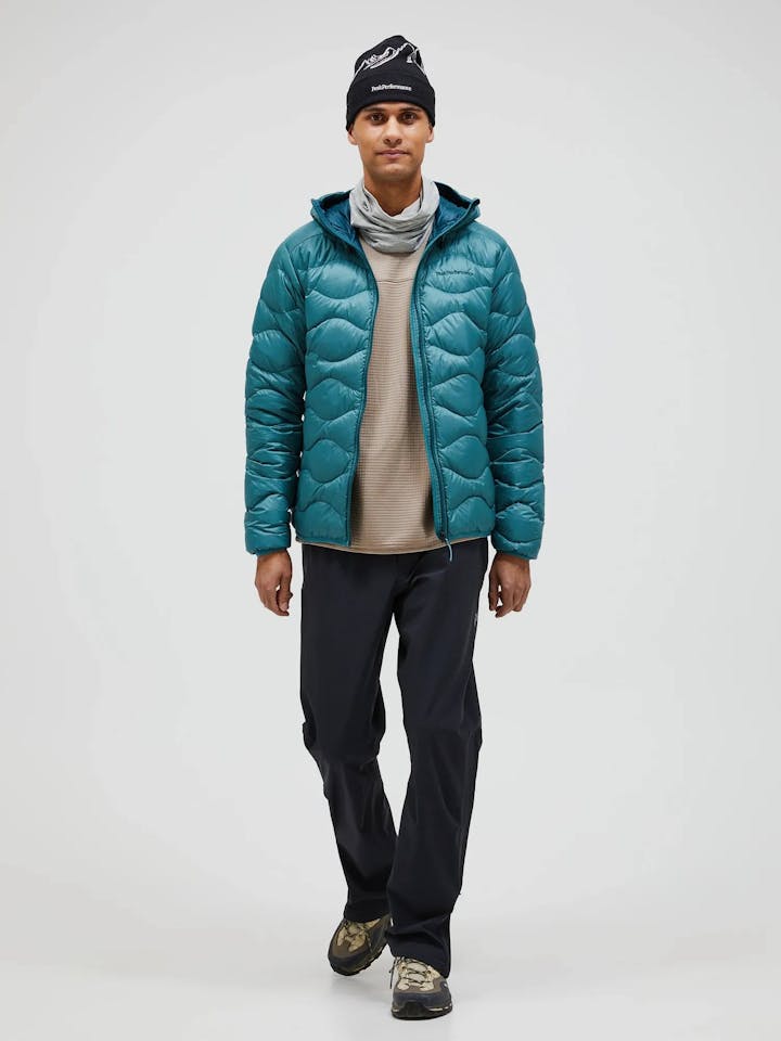 Peak Performance Men's Helium Down Hood Jacket Hydro Fresh - Infinity Teel 05