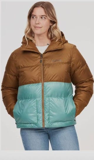 Marmot Women's Guides Down Hoody M Ruskea/Turkoosi (Outlet)