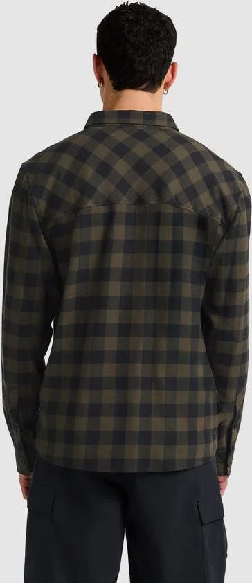 Jack Wolfskin Men's Lite Flannel Shirt Check Obsidian Moss 03