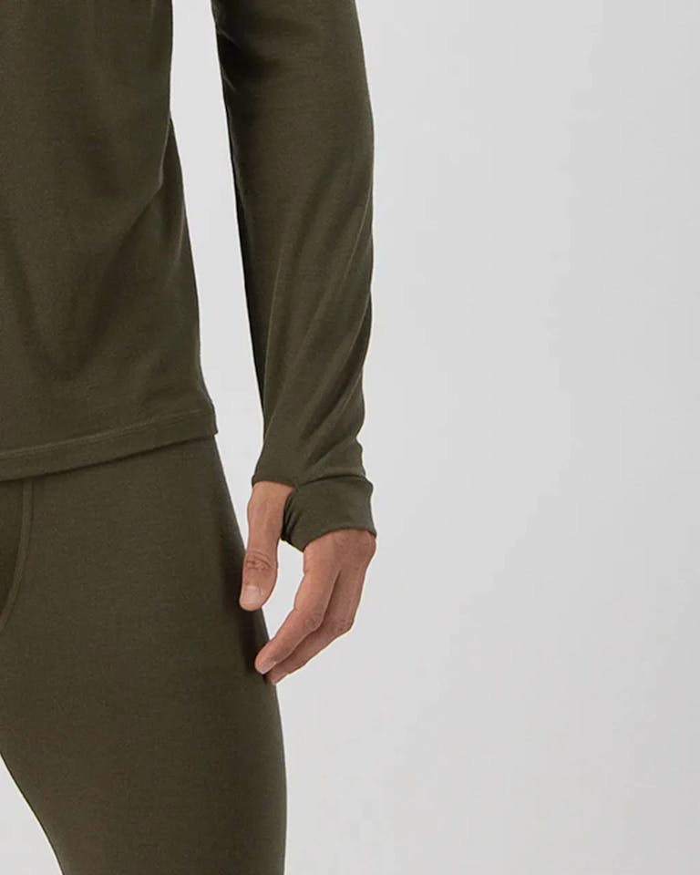 Mons Royale Cascade 200 1/4 Zip LS Dark olive 06