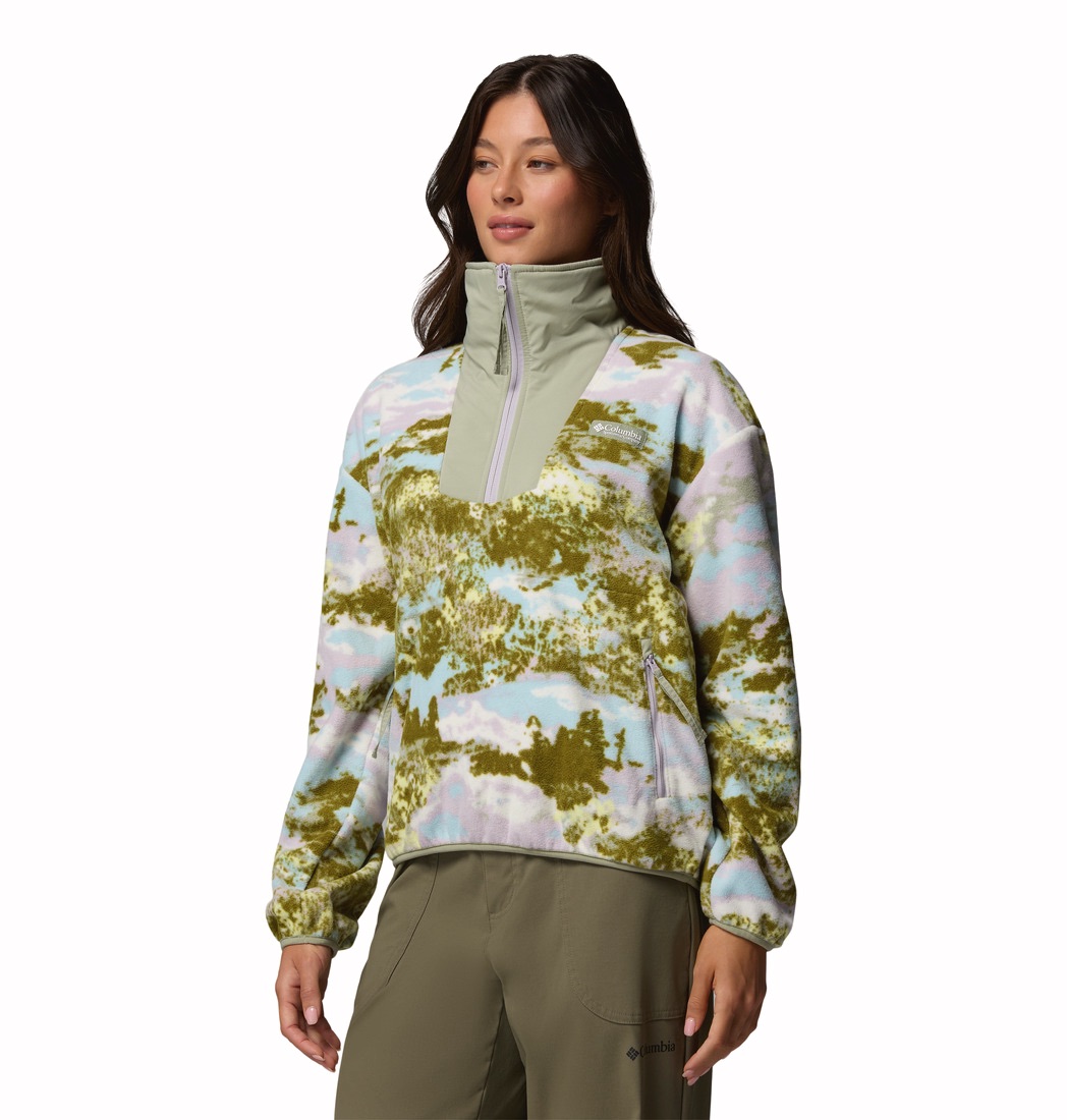 Columbia Women's Sequoia Grove Print Half Zip Fleece Citrus 02