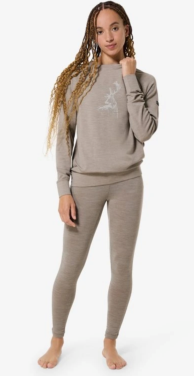 Supernatural Women's Charming Deer Blush Long Sleeve Khaki/Harma 04