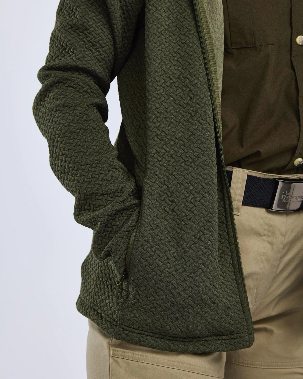 Pinewood Women's Everyday Travel FZ Hoodie Dark green 05