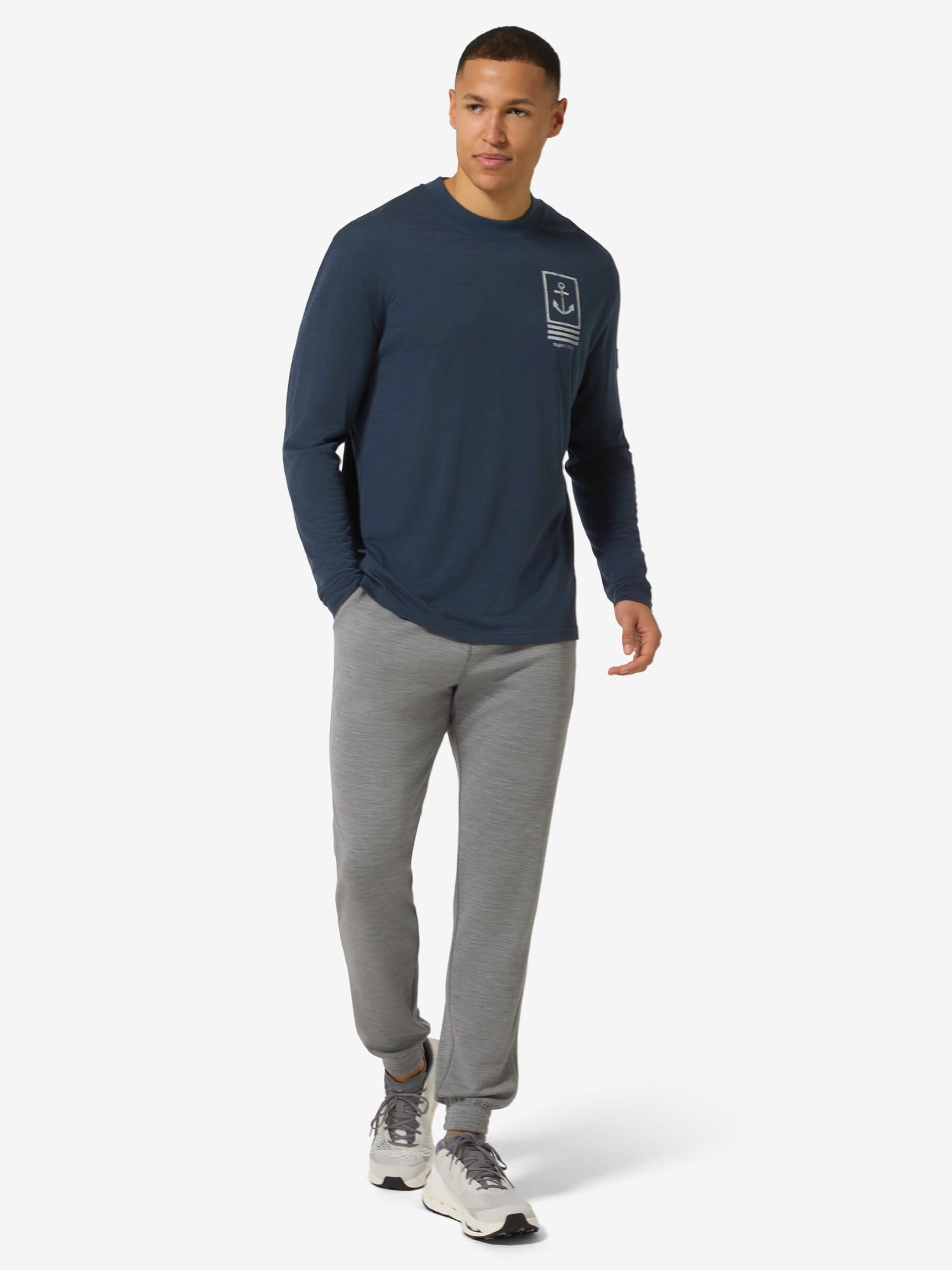 Supernatural Men's Lil Anchor Bio Long Sleeve Blueberry 03