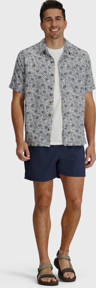 Royal Robbins Camino Pucker Short Sleeve Deep Blue Caledonia Print 03
