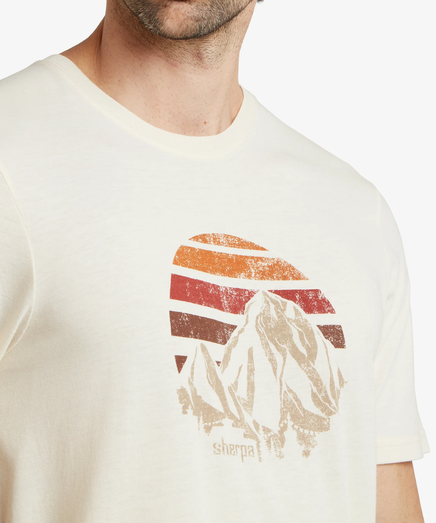 Sherpa Men's Bali Retro Sunset Tee Off-White 06