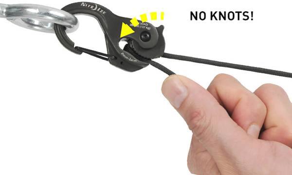 Nite Ize CamJam XT Aluminum Rope Tightener - Versatile Tie Down Cam  Mechanism with Carabiner Clip - Secure Hiking Gear Essential - Rope Tie  Down Accessory - Black 