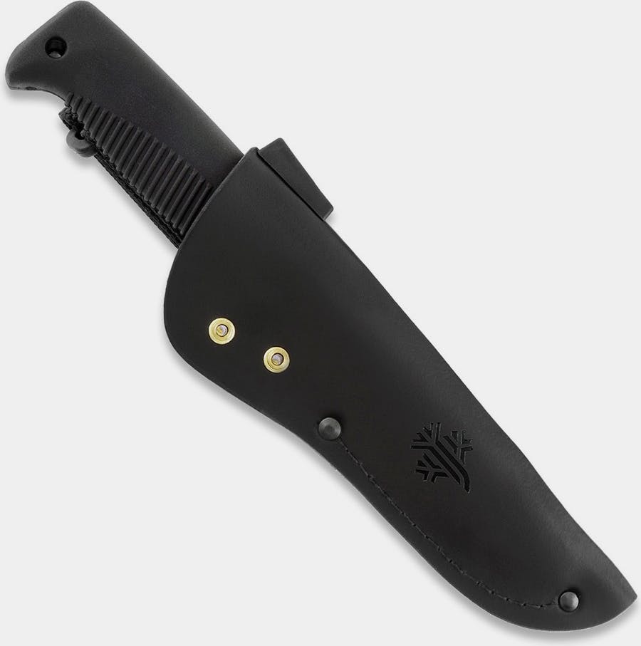 Peltonen Knives Sissipuukko M07 N690 Nahkatupella, Pinnoittamaton Musta 01