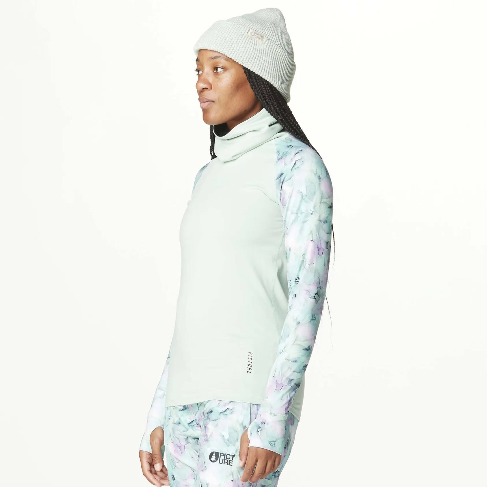 Picture Organic Clothing Women's Pagaya High Fleece Blurry Water Silt Grey 03