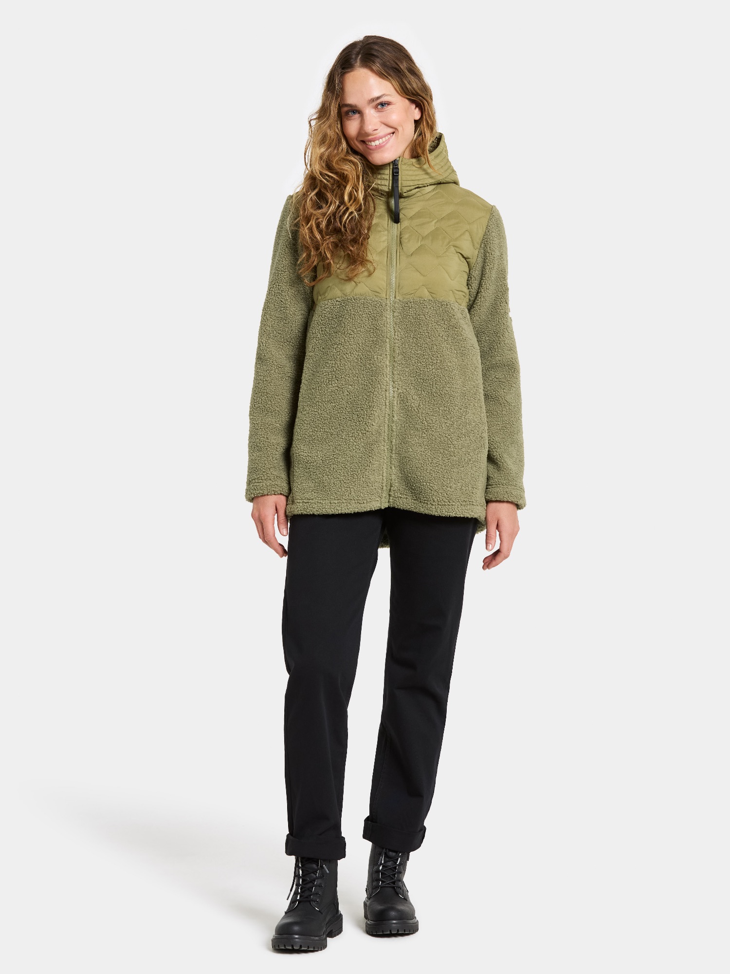 Didriksons Women's Bibi 2 Full Zip Olive 02