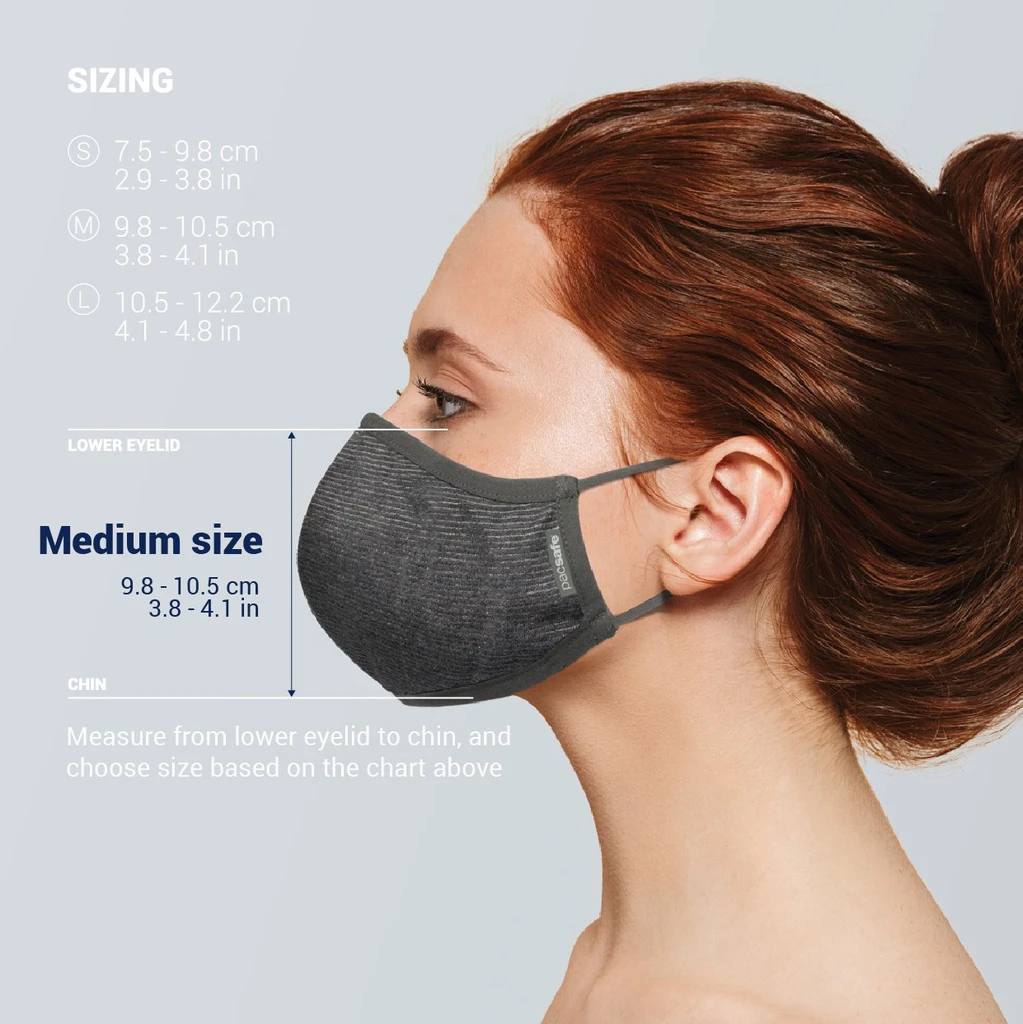 Pacsafe Face Mask Silver Ion Grey 10