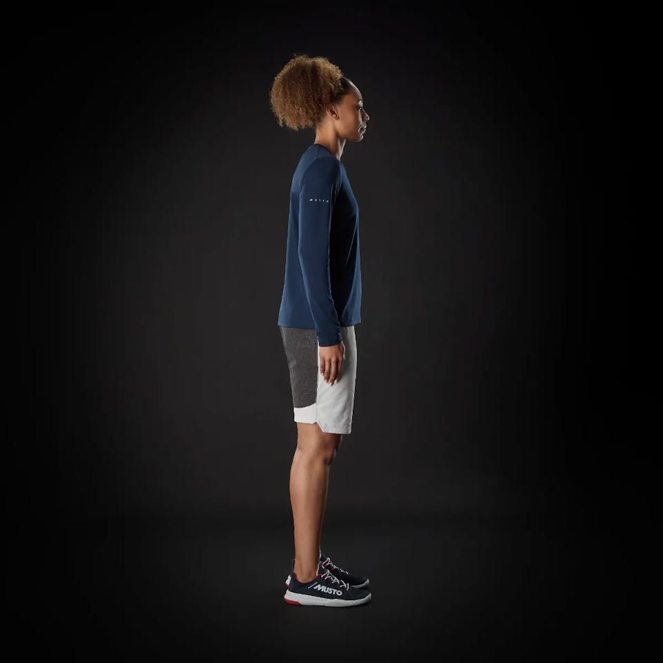 Musto Women's Evo Crew Sunblock Long Sleeve Navy 02