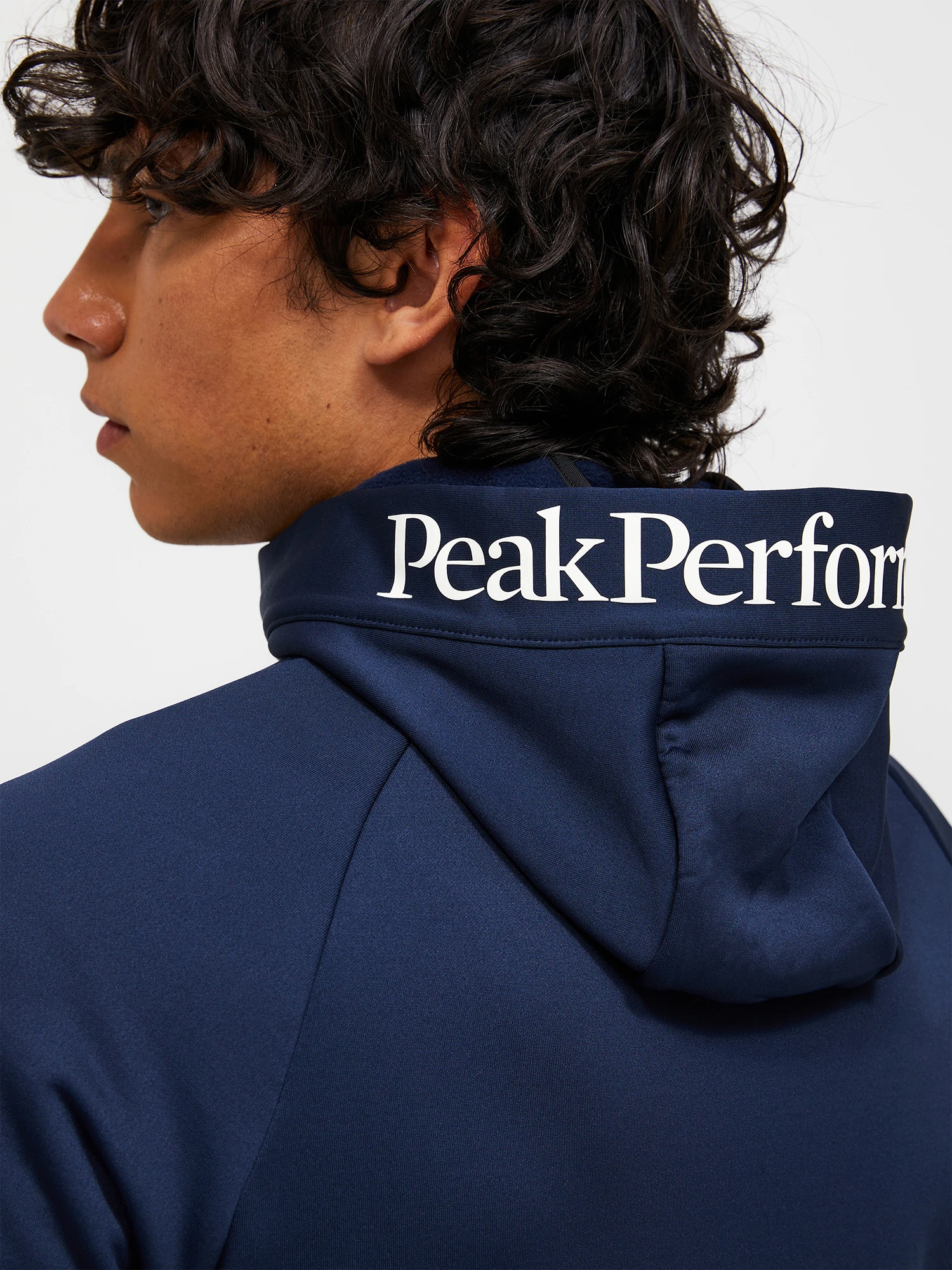 Peak Performance Men's Rider Essentials Midlayer Zip Hood Blue Shadow 07