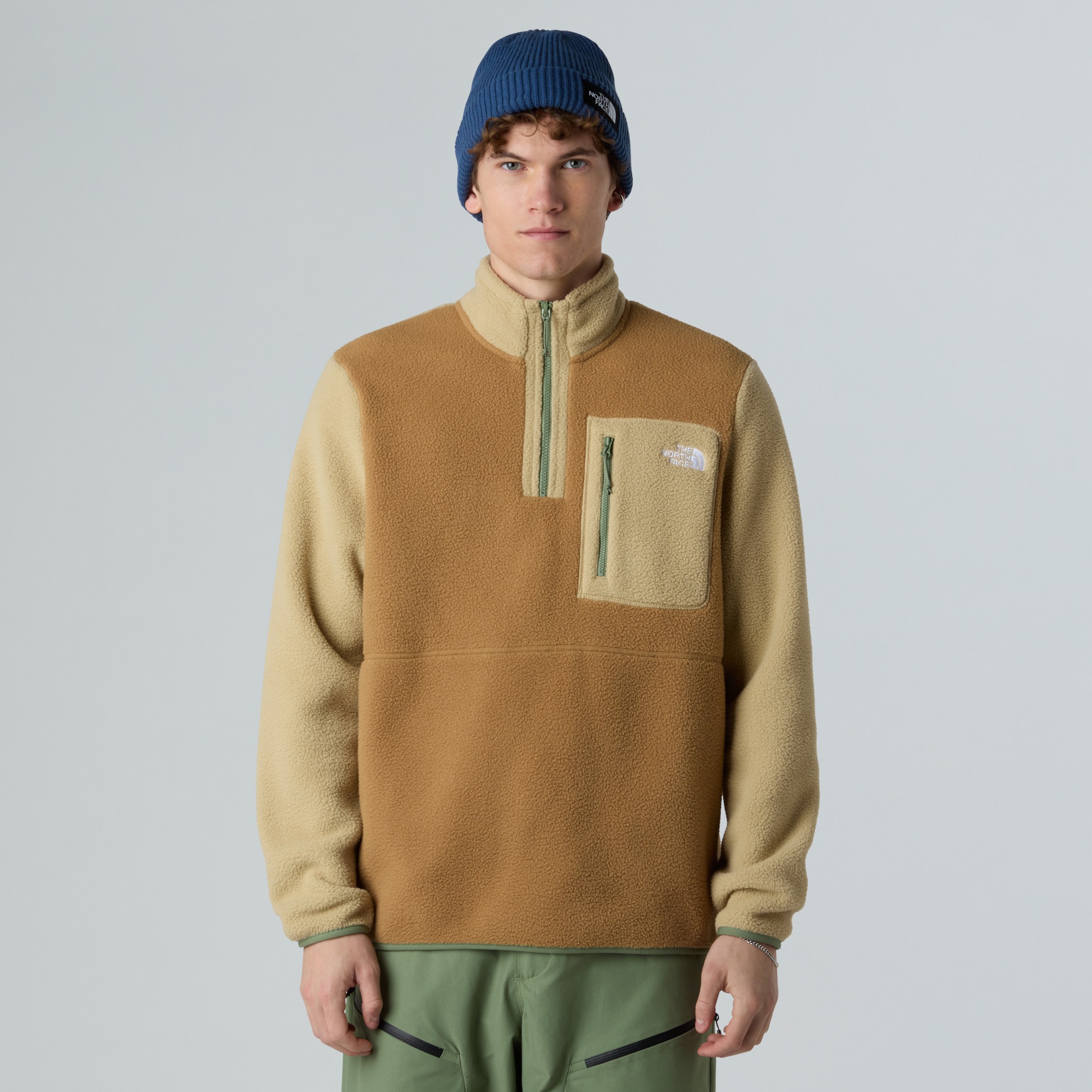 The North Face Men's Yumiori 1/4 Zip Utility Brown/Khaki Sto 04