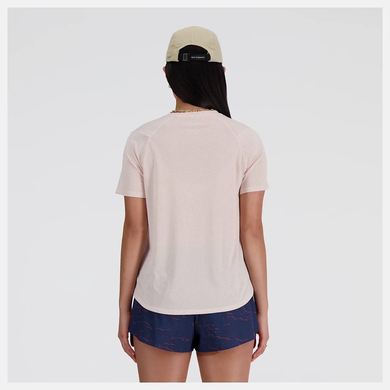 New Balance Women's Athletics Short Sleeve Pink 05