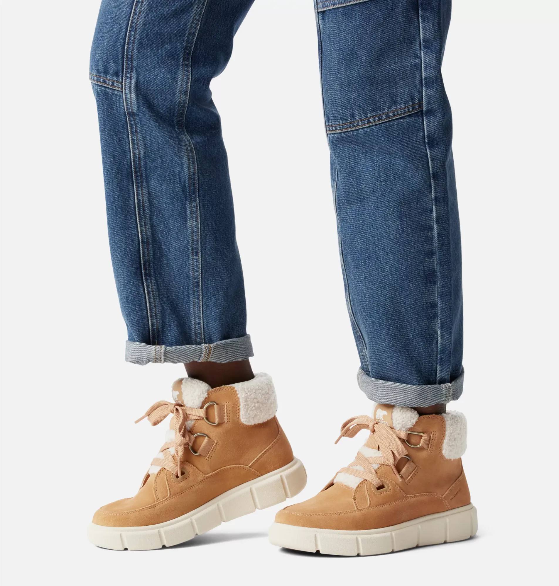 Sorel Women's Explorer III NW Lace Waterproof - Naisten talvikengät Tawny Buff, Sea Salt 03