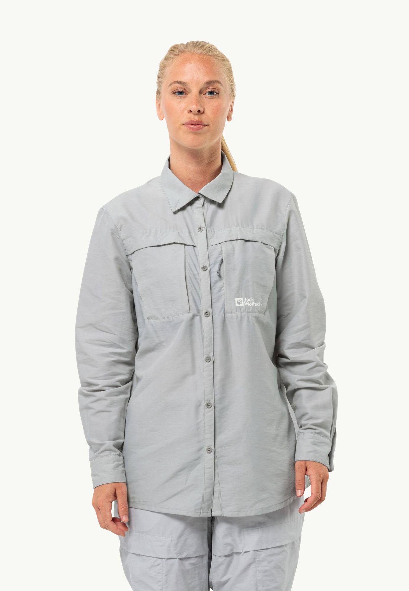 Jack Wolfskin Women's Barrier LS Shirt Light Grey 02