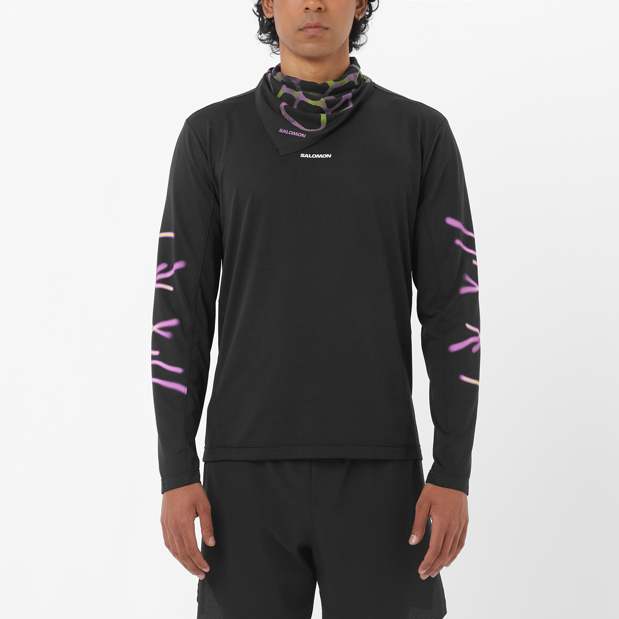 Salomon Men's Shakeout Core Long Sleeve Graph Musta 02