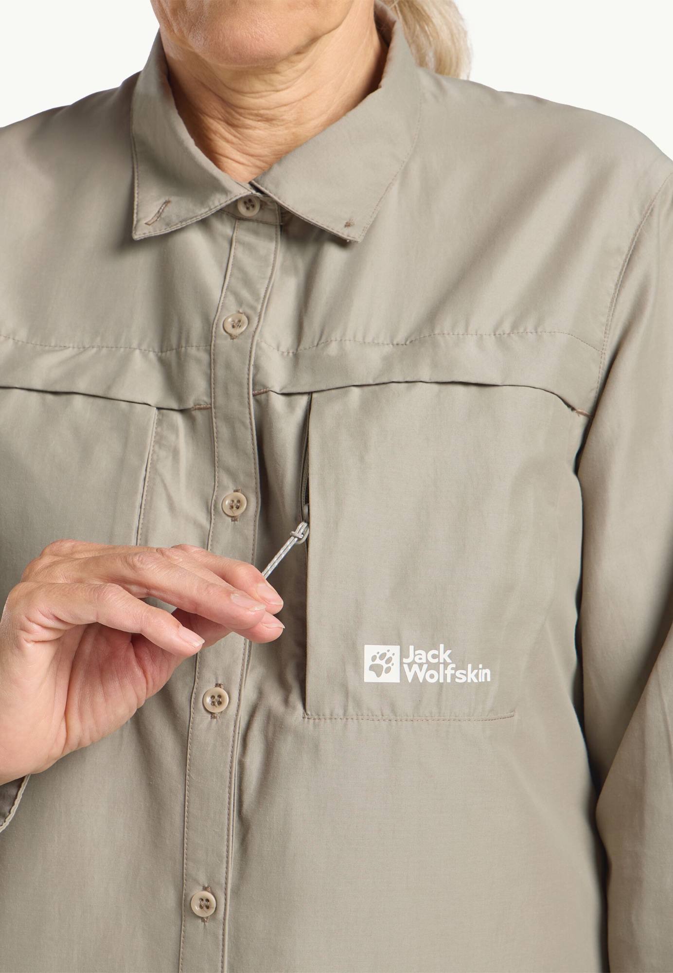 Jack Wolfskin Women's Barrier LS Shirt Stone 04