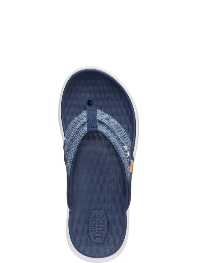 HeyDude Men's Finn Flip Flop Braided Navy 04