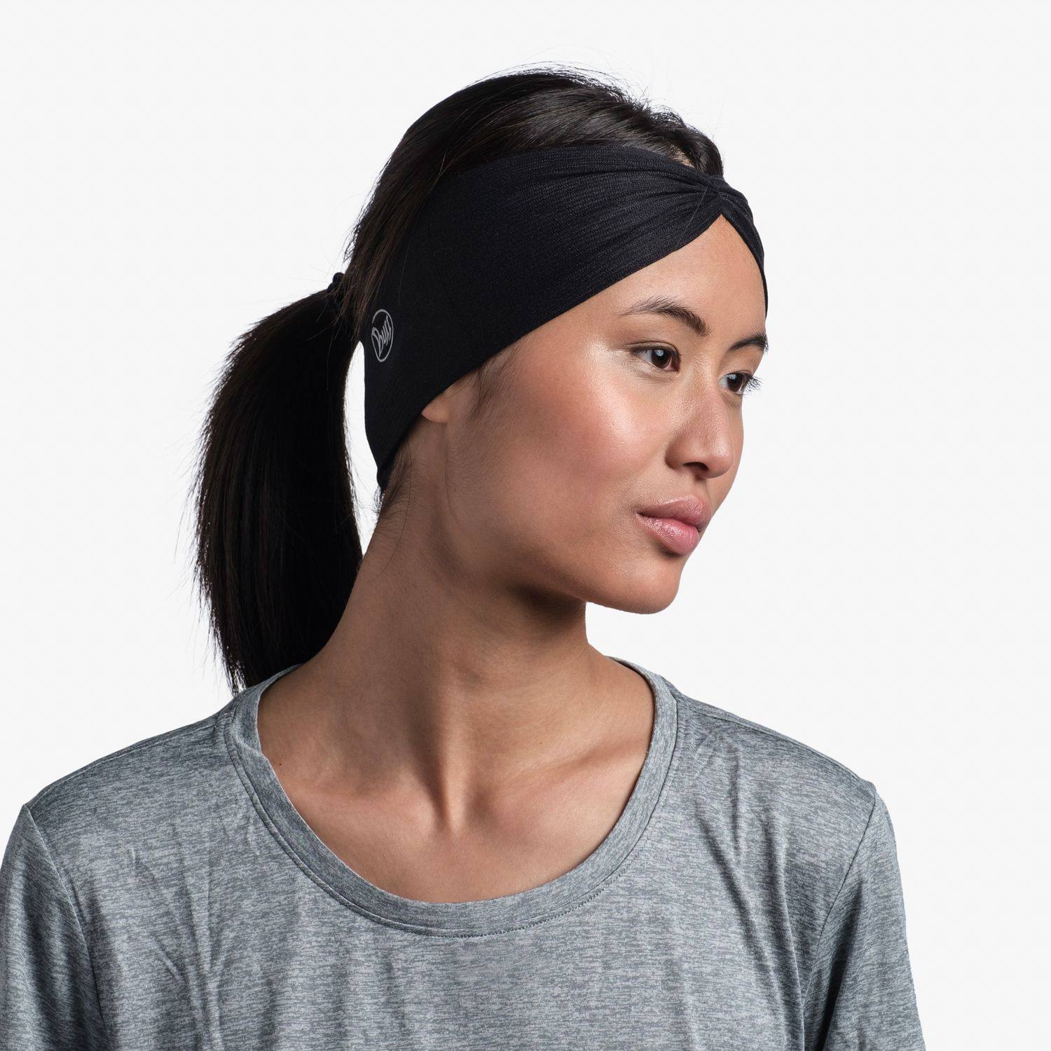 Buff Coolnet UV Ellipse Headband Black Solid  06