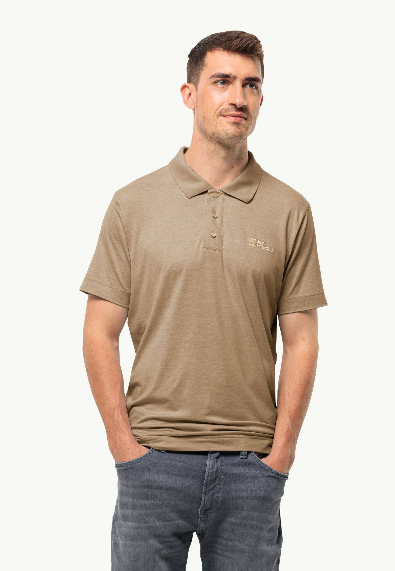 Jack Wolfskin Men's Travel Polo Sand 02